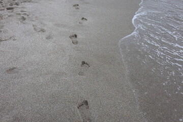 Footprints on the beach