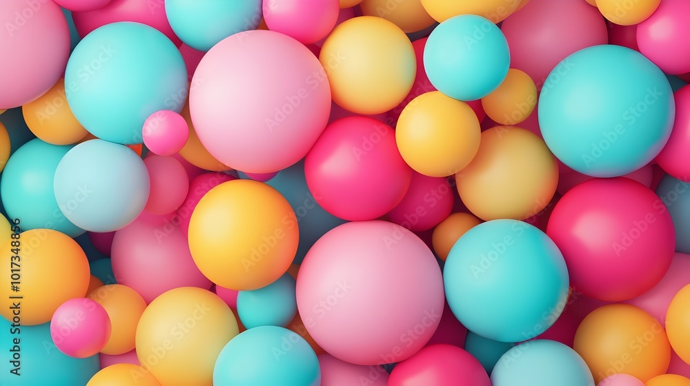 Poster captivating colorful gradient spheres in smooth 3d vibrant fluid and visually striking digital art c
