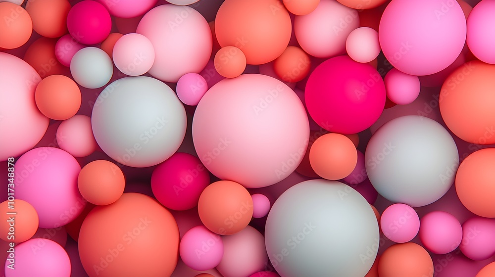 Aufkleber vibrant gradient spheres colorful 3d of blended digital shapes and patterns mesmerizing abstract bac