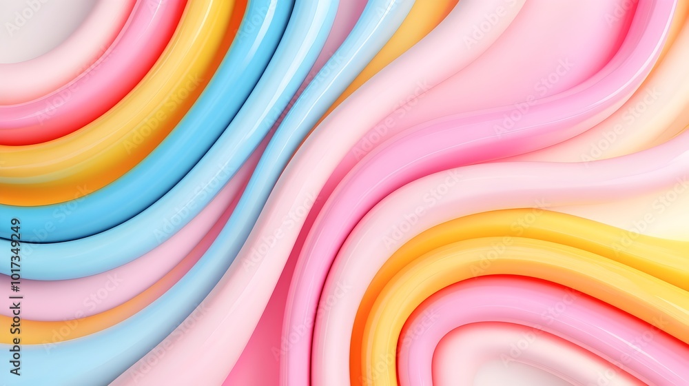 Aufkleber captivating pastel swirls a delicate 3d abstract background featuring soft flowing shapes and a harm