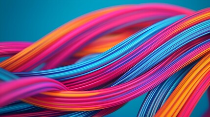Vibrant Colorful Abstract Motion Trails in a 3D Creating a Captivating Futuristic and Imaginative Digital Design