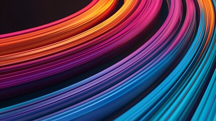 Vibrant abstract lines and colorful motion trails in a dynamic 3D digital a and captivating visual design