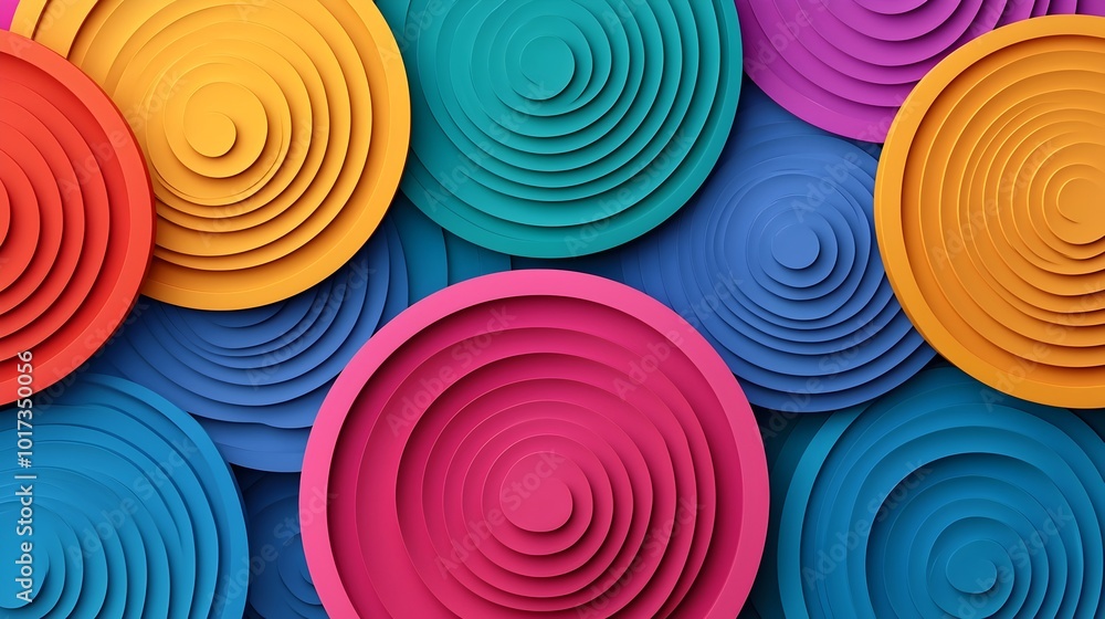 Aufkleber captivating 3d showcasing a visually striking composition of vibrant flowing circular patterns and d