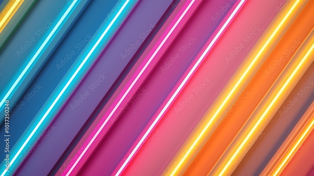 Poster futuristic glowing lines and multicolored 3d abstract background dynamic vibrant and cutting edge di