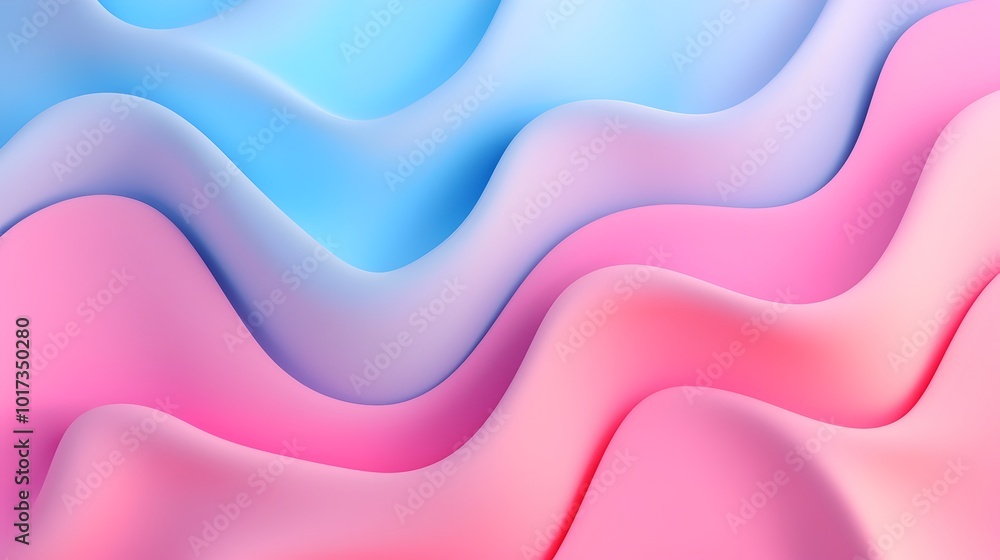 Poster soft pastel gradient flows of abstract three dimensional shapes and digital a modern elegant and vis