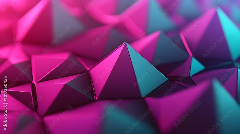 Poster captivating polygonal shapes with futuristic color transitions in 3d an abstract modern and visionar