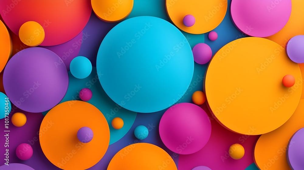 Poster mesmerizing 3d digital featuring a dynamic composition of vibrant flowing color circles and textures