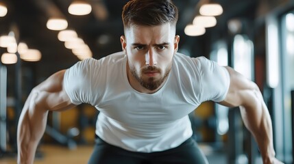 High Intensity Interval Training Workout in Modern Gym Setting with Motivating Energy and Intense Exercise Routine Promoting Fitness Strength and Endurance