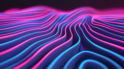 Fototapeta premium Captivating gradient neon light effects create a seamless abstract 3D digital design with a futuristic and visually mesmerizing aesthetic