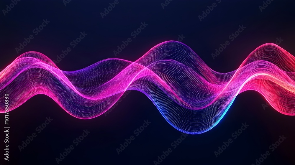 Poster captivating 3d abstract featuring a mesmerizing display of dazzling neon lights and fluid dynamic wa