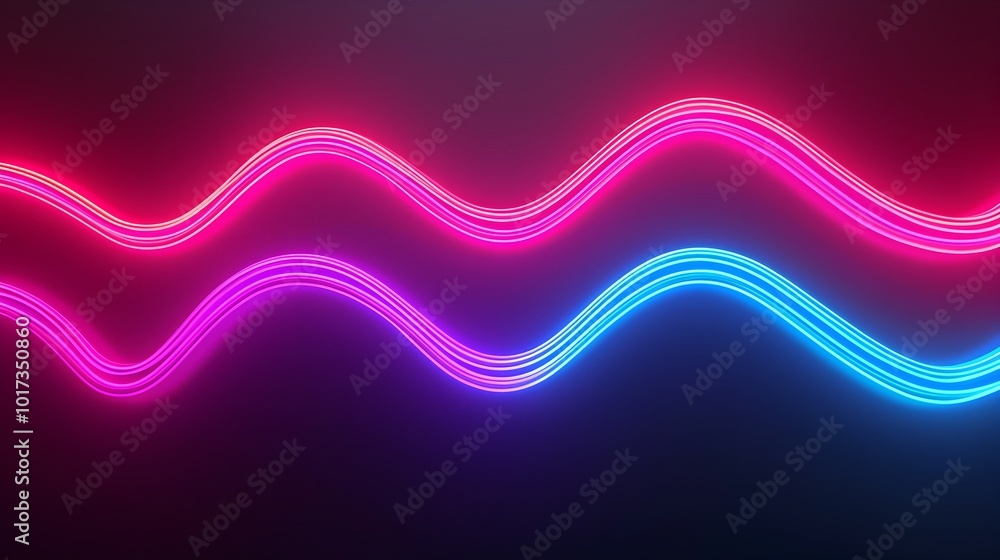 Poster immerse yourself in a visually striking 3d featuring a captivating display of neon lights and abstra