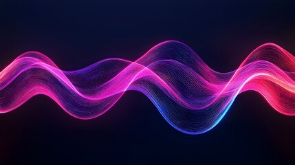 Captivating 3D abstract featuring a mesmerizing display of dazzling neon lights and fluid dynamic waves on a dark atmospheric background  This visually striking digital artwork creates a futuristic