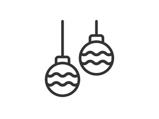 クリスマスオーナメントのアイコン（線画）のイラスト