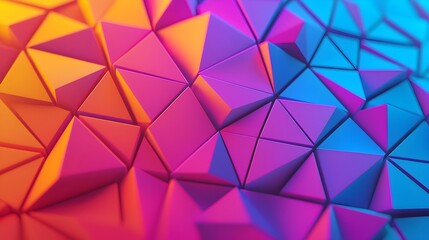 Fototapeta premium Visually striking 3D featuring a dynamic and captivating display of multicolored geometric patterns vibrant light effects and a bold modern aesthetic