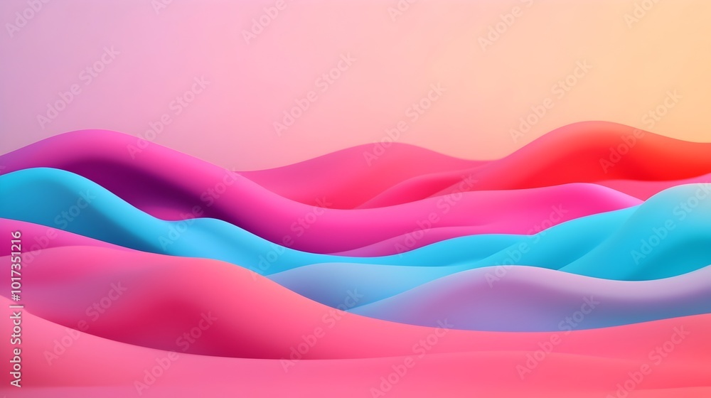 Aufkleber captivating 3d abstract gradient featuring a dynamic and fluid composition of vibrant blended colors