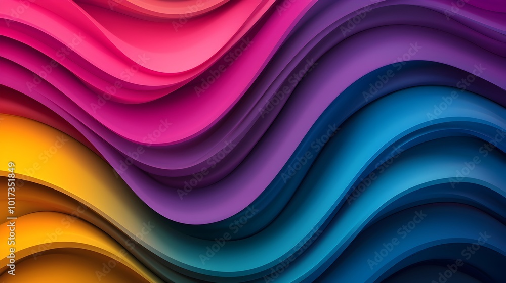 Poster vibrant gradient fusion mesmerizing 3d abstract artwork with captivating color blends and geometric 