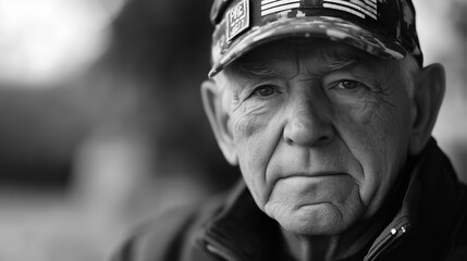 close up of an old veteran