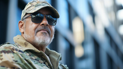 close up of an old veteran