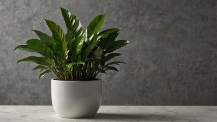 Fototapeta premium ZZ Plant in a Matte White Pot