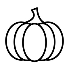line icon pumpkin fruit halloween vector flat illustration