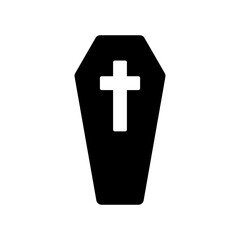 Obraz premium black tombstone icon flat vector illustration