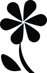 Icon of spring flower isolated on white. Cute illustrations in black for stickers, labels, postcards, scrapbooking. Floral icon. Flowers, and leaves line art icons. flower design.