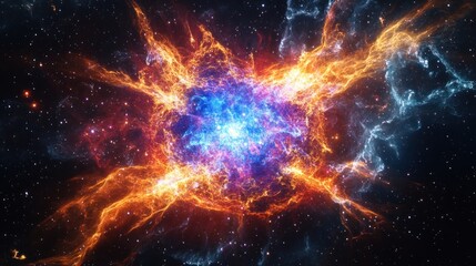 Fototapeta premium Cosmic Explosion: A Celestial Inferno