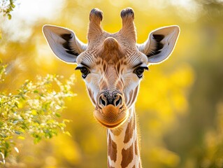 giraffe isolated on spring background