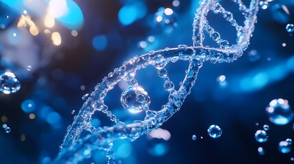 Obraz premium Digital Technology blue Double Helix DNA Poster Background