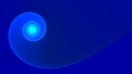 Blue spiral abstract background with copy space.