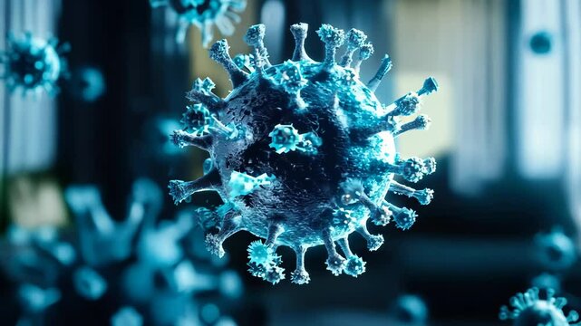 Microscopic View of Virus Particle