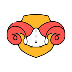 skull ram horn animal line icon vector. skull ram horn animal sign. isolated symbol illustration