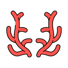 reindeer horn animal line icon vector. reindeer horn animal sign. isolated symbol illustration
