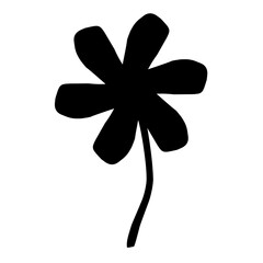 black and white flower isolated