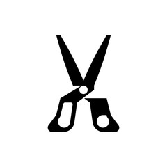 Simple black and white scissor illustration vector