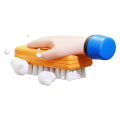 3d Cleaning Brush icon. perfect for beauty, grooming, painting, DIY, or artistic concepts