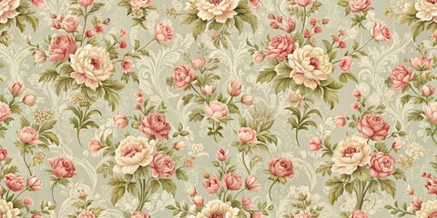 Seamless vintage floral wallpaper with tonal effect , background, seamless, floral, wallpaper, pattern, vintage style