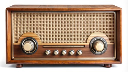A vintage radio receiver with dials and buttons, retro, technology, audio, broadcasting, communication, music, sound, tuned in