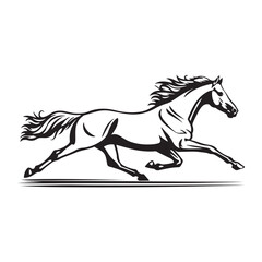 Running Horse vector art illustration