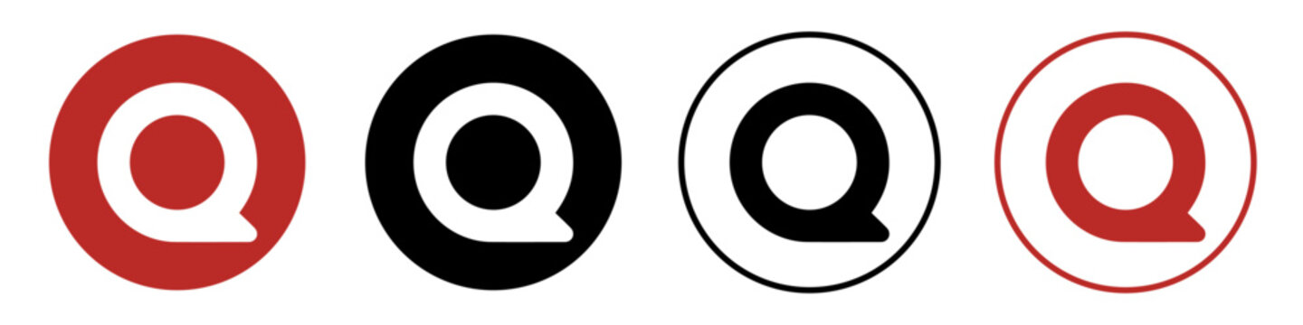 Icono de Quora, logotipo de Quora, conjunto de logotipos de s&iacute;mbolos de Quora