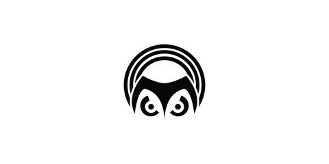 Printcreative owl logo with modern concept.vector