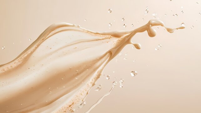 Beige flowing liquid foundation poster background