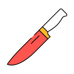 chef knife kitchen cookware line icon vector. chef knife kitchen cookware sign. isolated symbol illustration