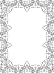 All these designs are hand-drawn and unique 
Flower Border Beautiful black and white illustration for adult coloring book,
This is a printable Beautiful Zentangle Coloring page for KDP Interior, POD p