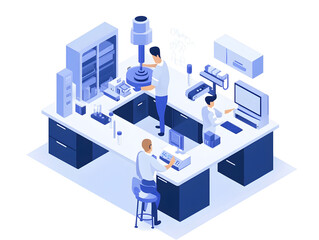 Obraz premium Modern factory building isometric view