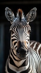 Naklejka premium zebra isolated on metal background