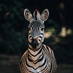 Naklejka premium zebra isolated on metal background