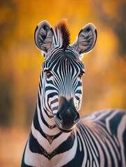 Naklejka premium zebra isolated on paper background