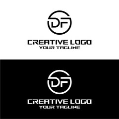 Obraz premium creative letter logo df desain vektors