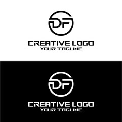 Obraz premium creative letter logo df desain vektors